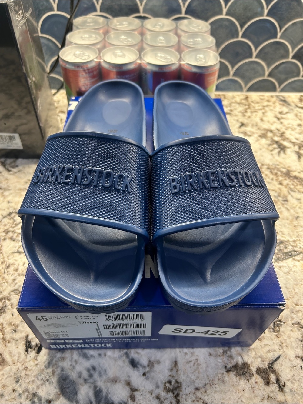 Birkenstock Men's Essentials Barbados EVA Slide Sandals - Navy